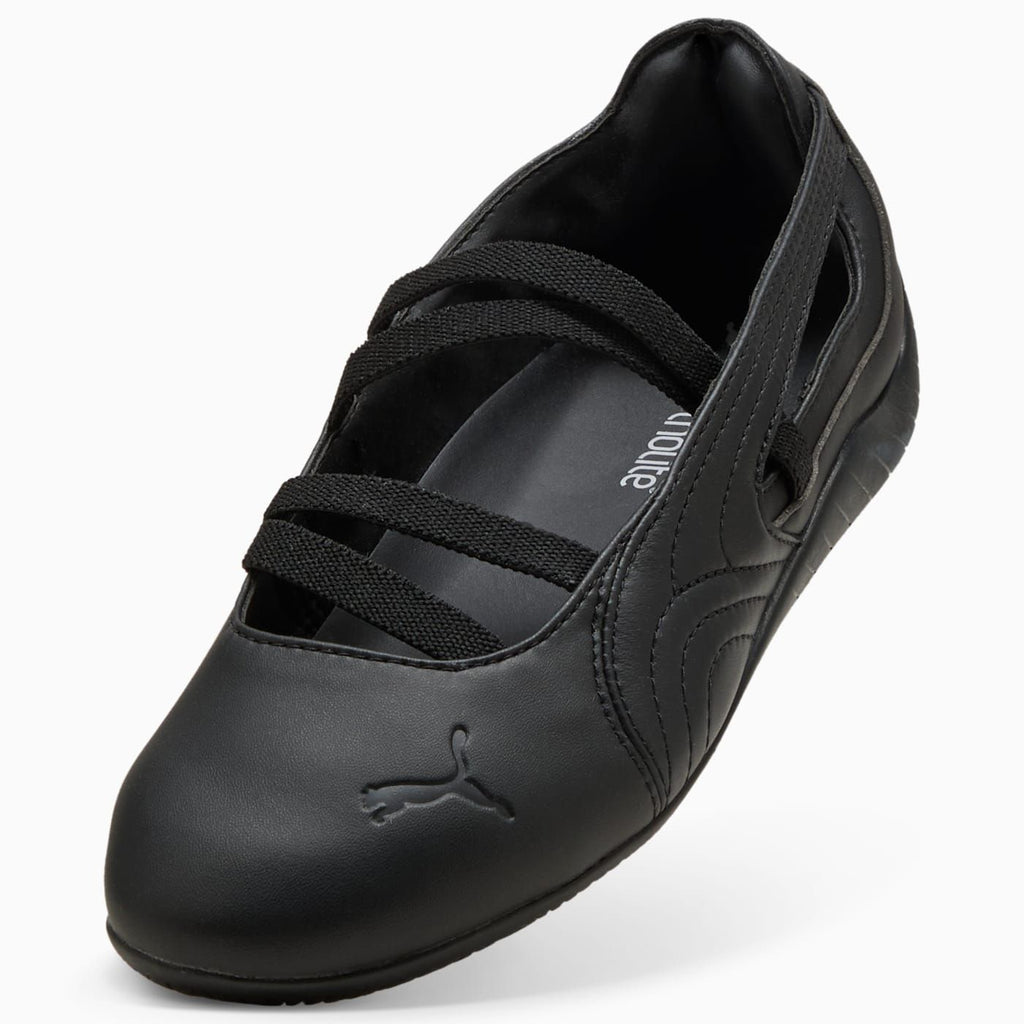 Speedcat Ballet Lthr Women's Shoes - PUMA Black - Angled Studio / Lifestyle Shot