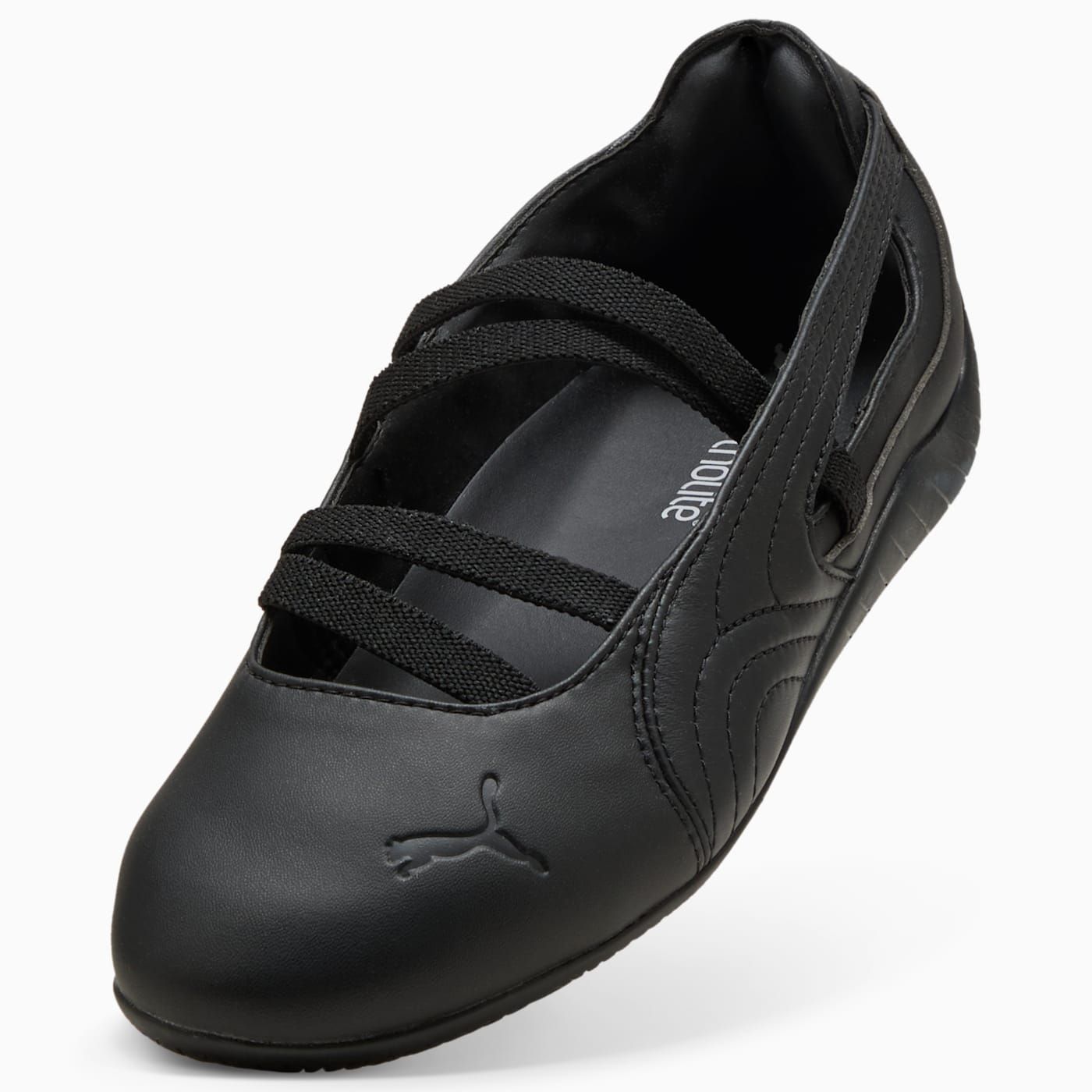 Speedcat Ballet Lthr Women's Shoes - PUMA Black - Angled Studio / Lifestyle Shot