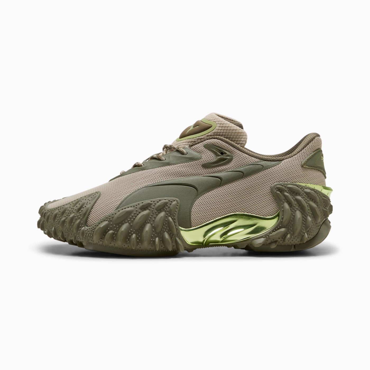 Mostro X Dots Men's Shoes - Pebble Gray-Loden Green - Side Profile - Lateral