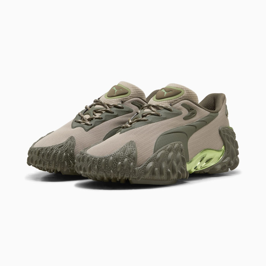 Mostro X Dots Men's Shoes - Pebble Gray-Loden Green - Clean Studio Shot