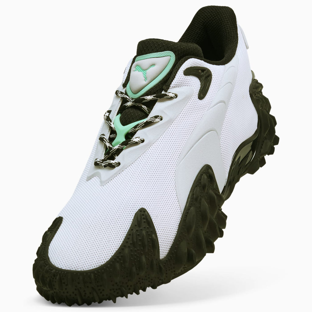 Mostro X Dots Men's Shoes - PUMA White-PUMA Black - Angled Studio / Lifestyle Shot