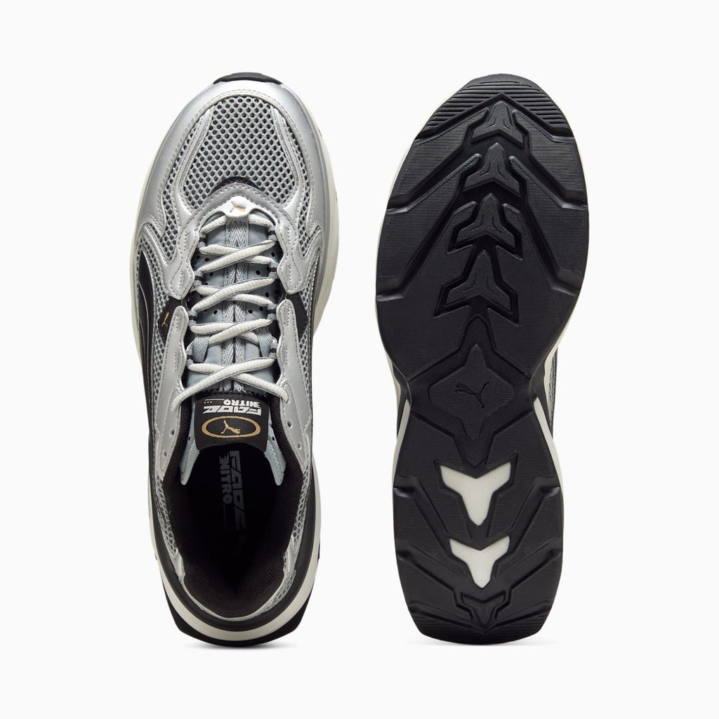 Fade Nitro LS Men's Shoes - PUMA Silver-Cool Mid Gray - Top View and Outsole