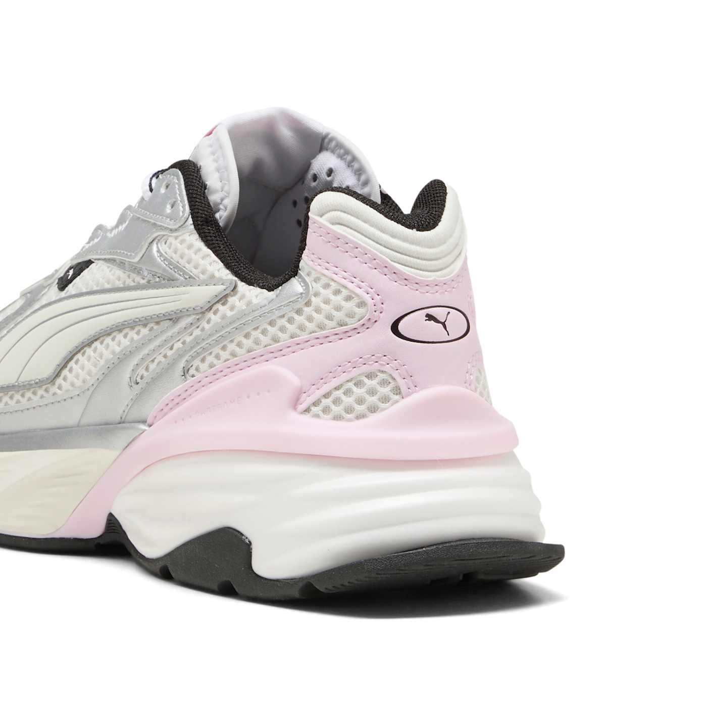 Fade Nitro LS PUMA Silver- Women's Shoes - Warm White-Pea - Back / Heel View
