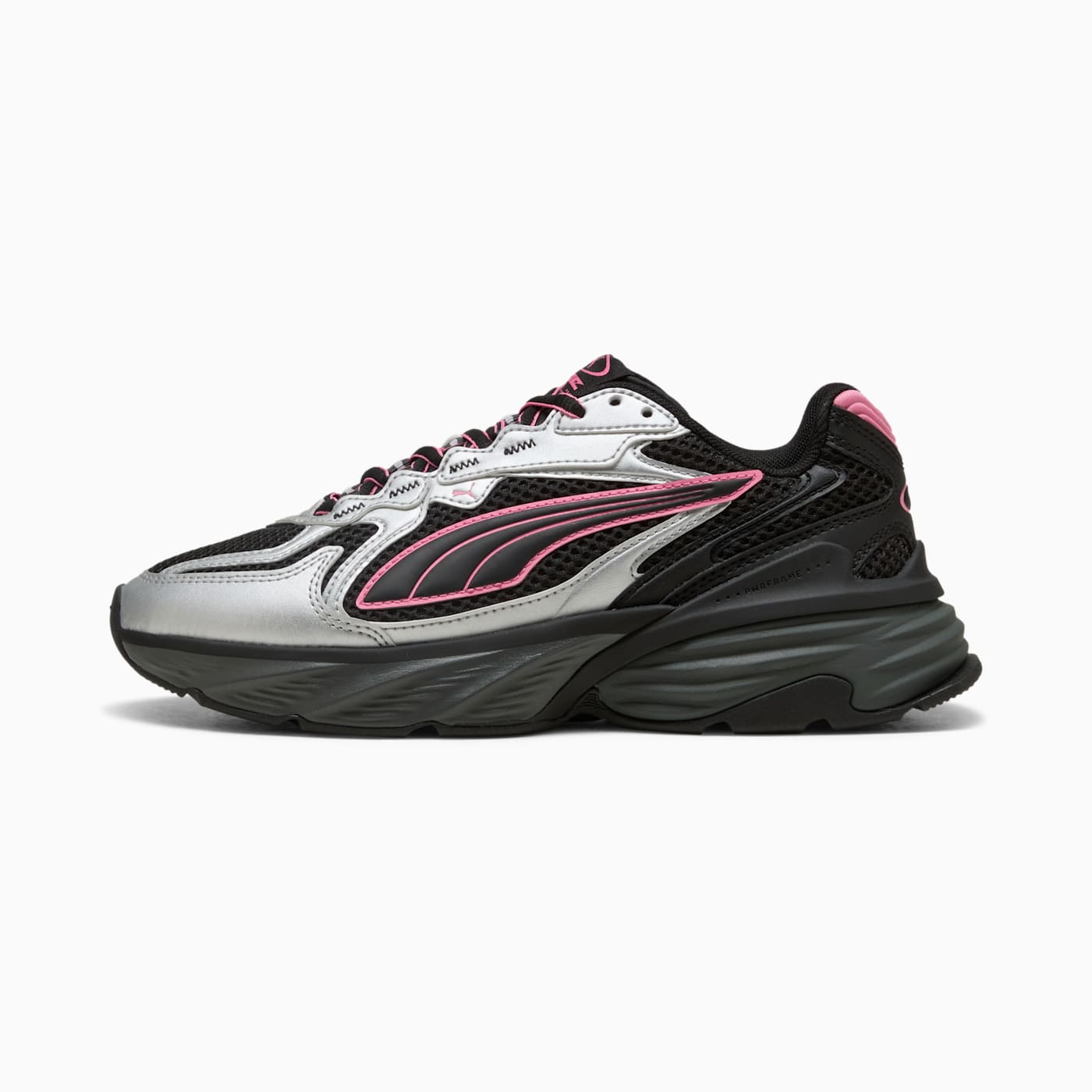 Fade Nitro LS PUMA Silver- Women's Shoes - PUMA Black-Str - Side Profile - Lateral