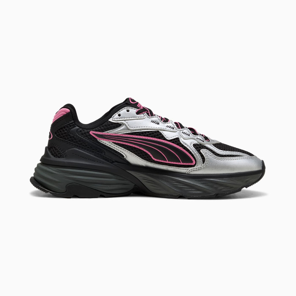 Fade Nitro LS PUMA Silver- Women's Shoes - PUMA Black-Str - Side Profile - Medial