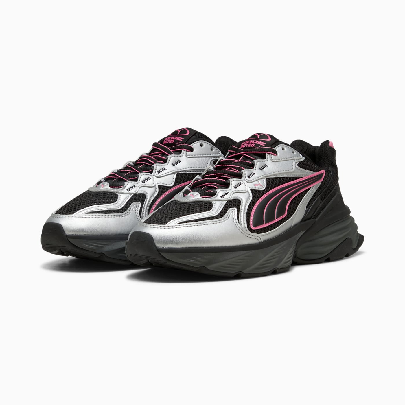 Fade Nitro LS PUMA Silver- Women's Shoes - PUMA Black-Str - Clean Studio Shot