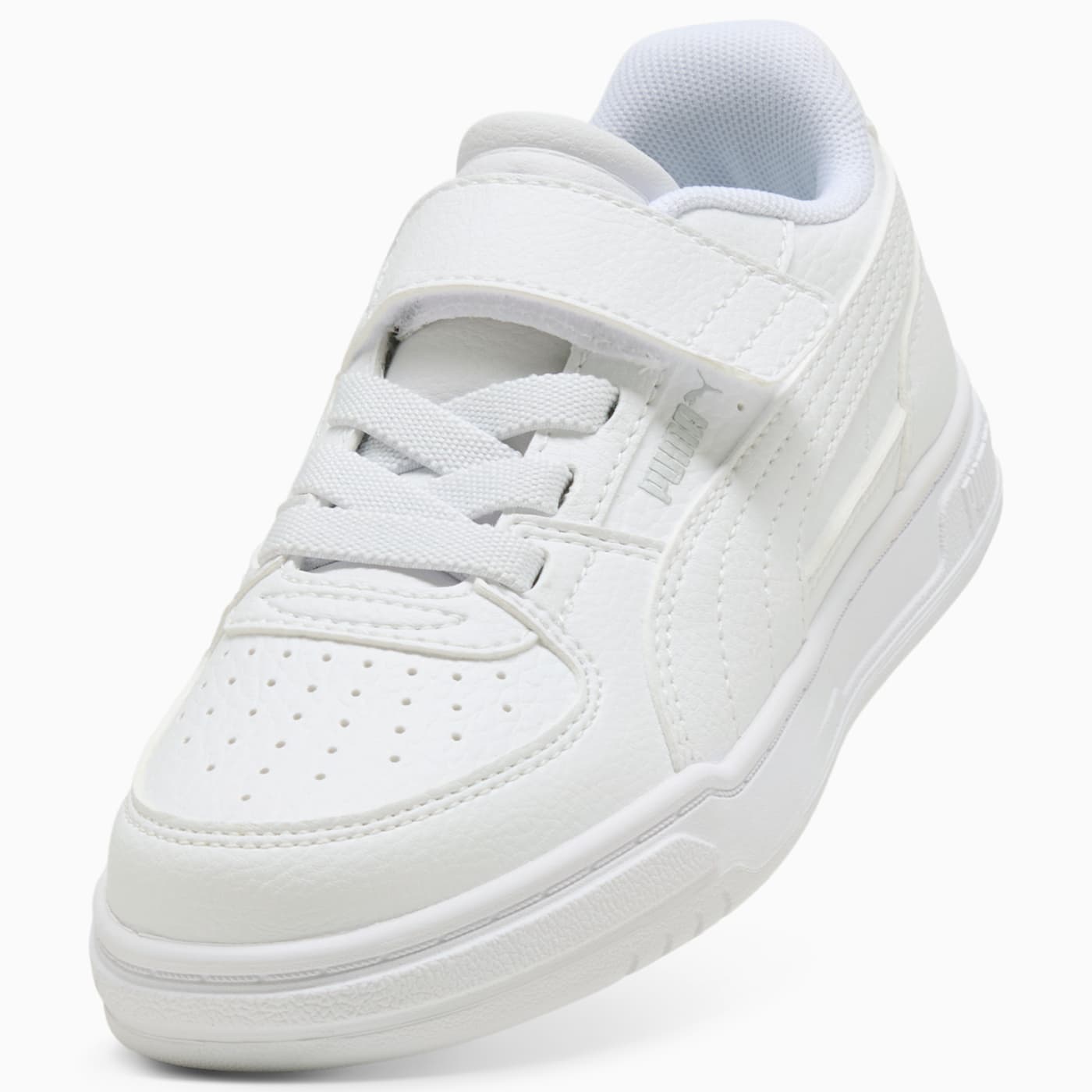 PUMA Caven III AC+ Kids' Shoes - PUMA White-PUMA Si - Angled Studio / Lifestyle Shot