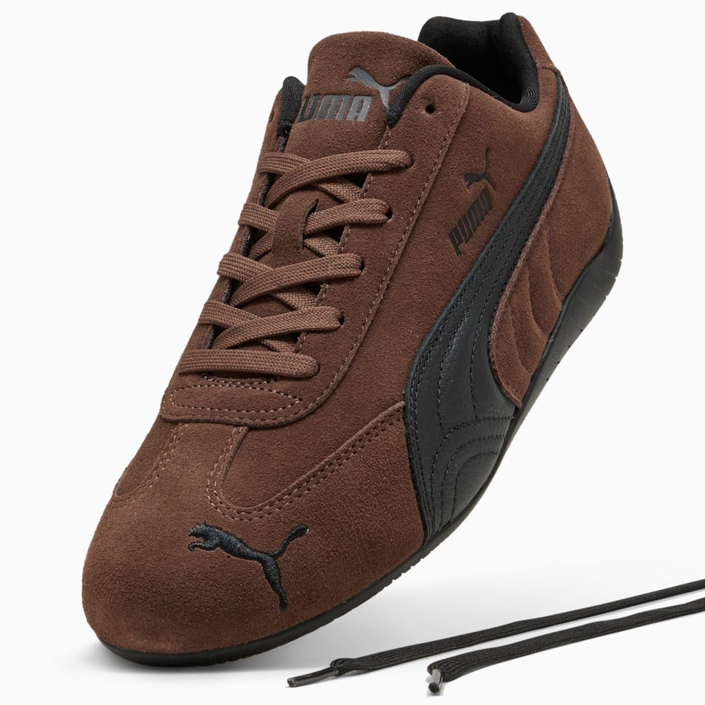 Speedcat Men's Shoes - Chestnut Brown-PUMA Black - Angled Studio / Lifestyle Shot