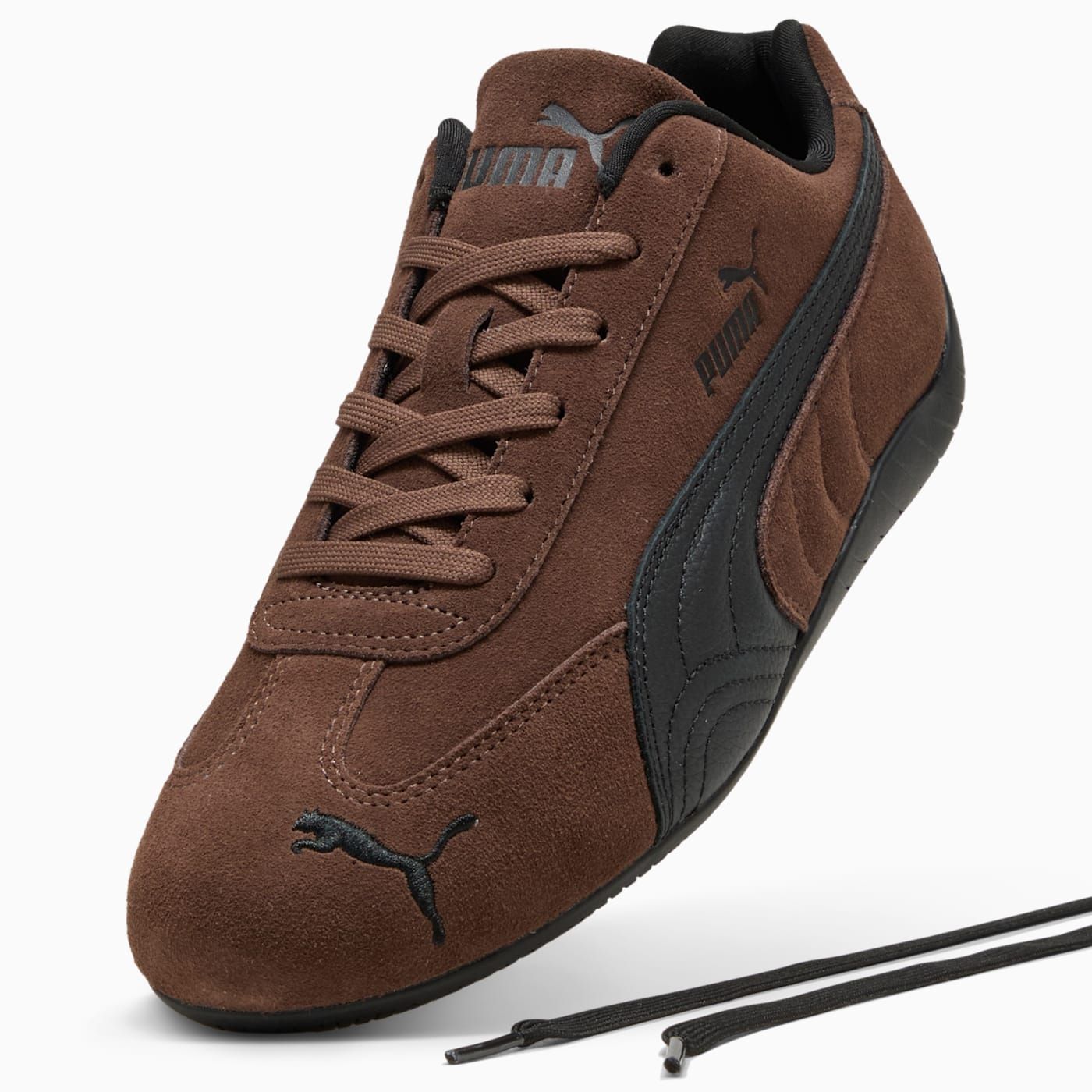 Speedcat Men's Shoes - Chestnut Brown-PUMA Black - Angled Studio / Lifestyle Shot