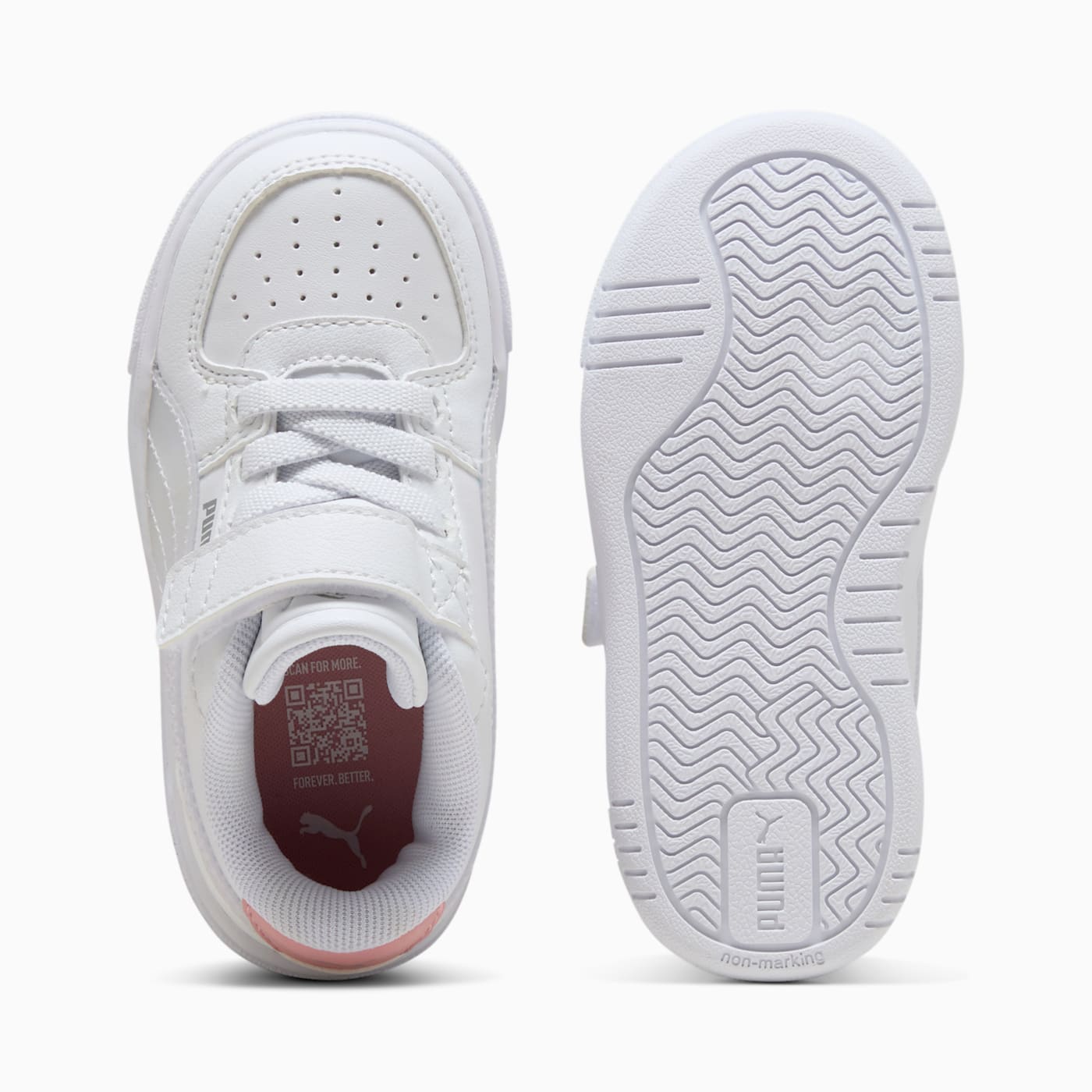 PUMA Caven III Holo 2.0 AC+ PUMA Whi Infant Shoes - Top View and Outsole