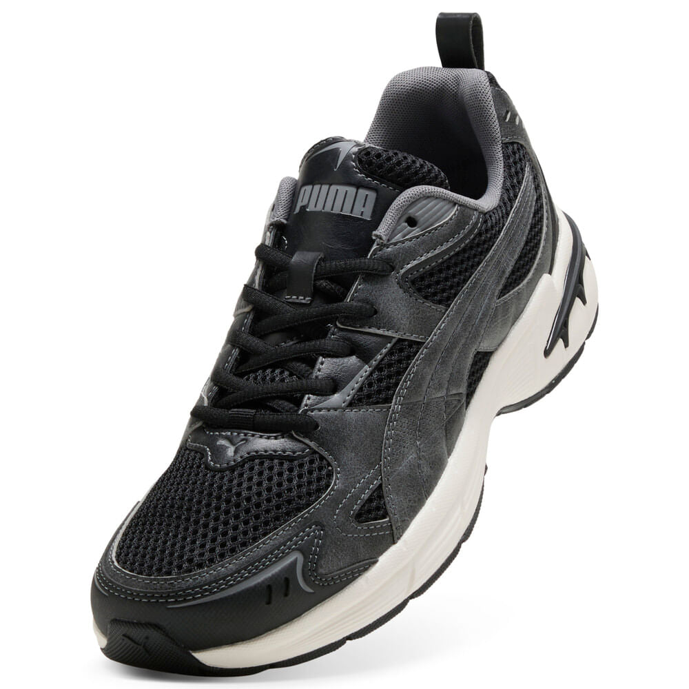 PUMA Milenio Tech 2000 Crafted Leather Sneakers-Black-Gray Echo view 3
