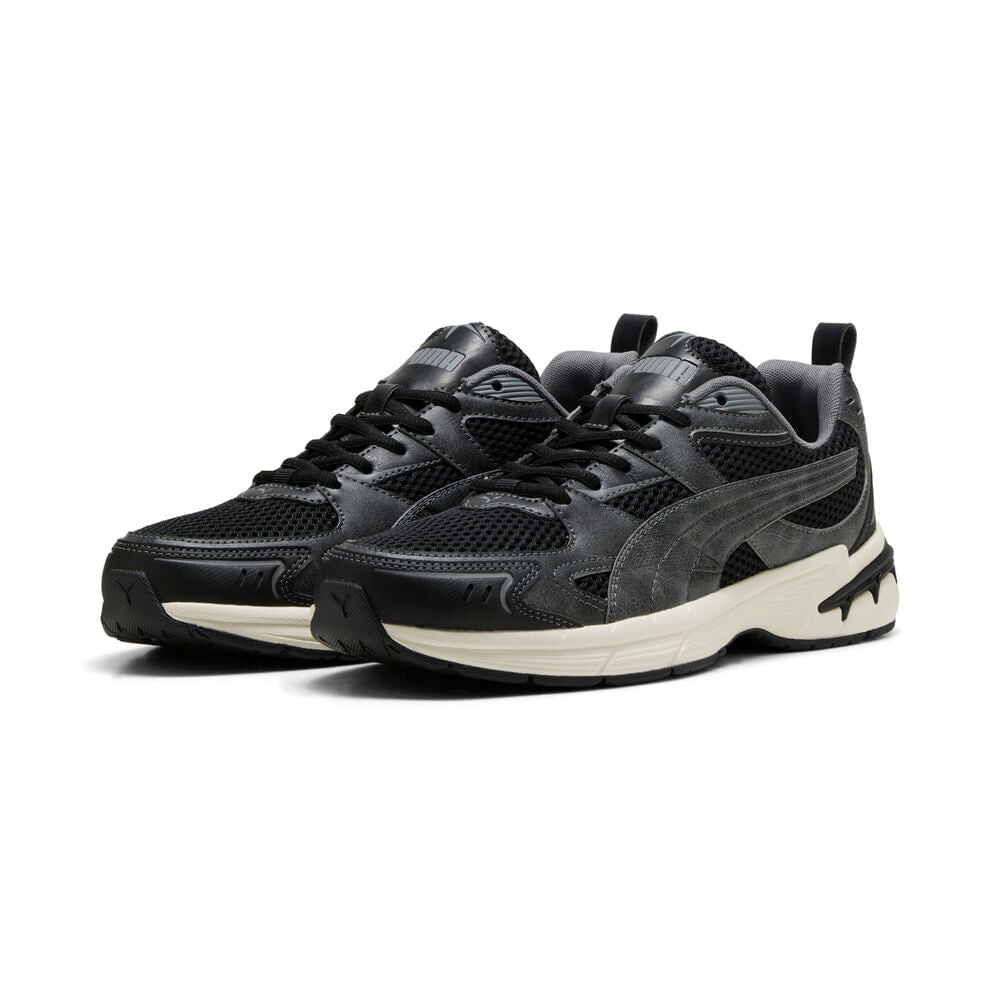 PUMA Milenio Tech 2000 Crafted Leather Sneakers-Black-Gray Echo view 6