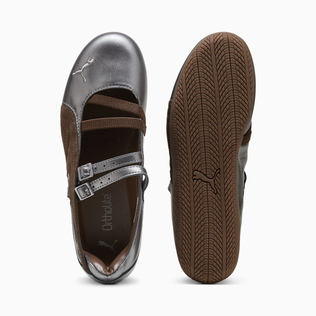 Speedcat Ballet Lux Women's Shoes - Chocolate-Gum - Top View and Outsole