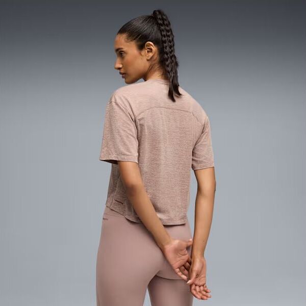 CLOUDSPUN Relaxed Tee Women - Sandstone Heather model back view