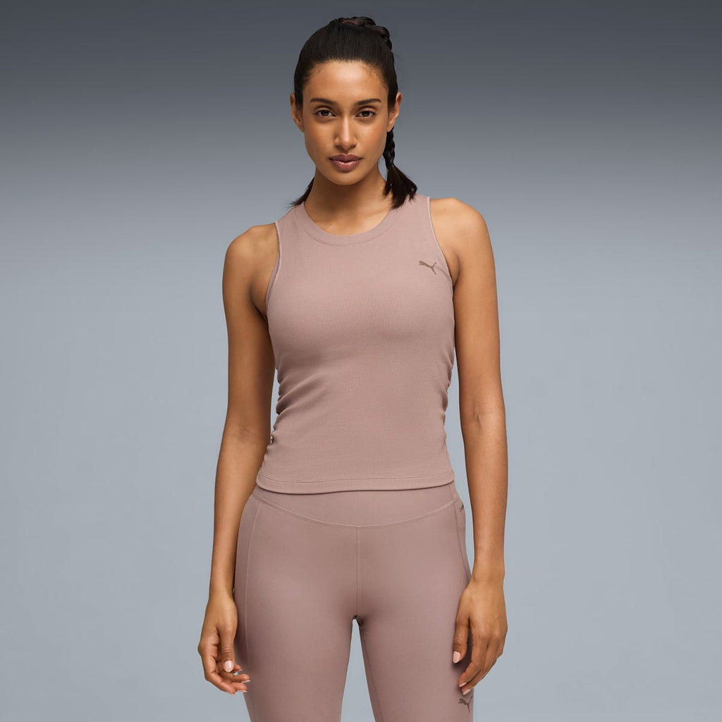 CLOUDSPUN Rib Tank Women - Sandstone model image