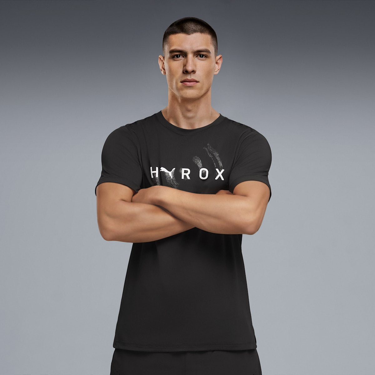 PUMA x HYROX CLOUDSPUN ThermoAdapt Tee Men - PUMA Black model image