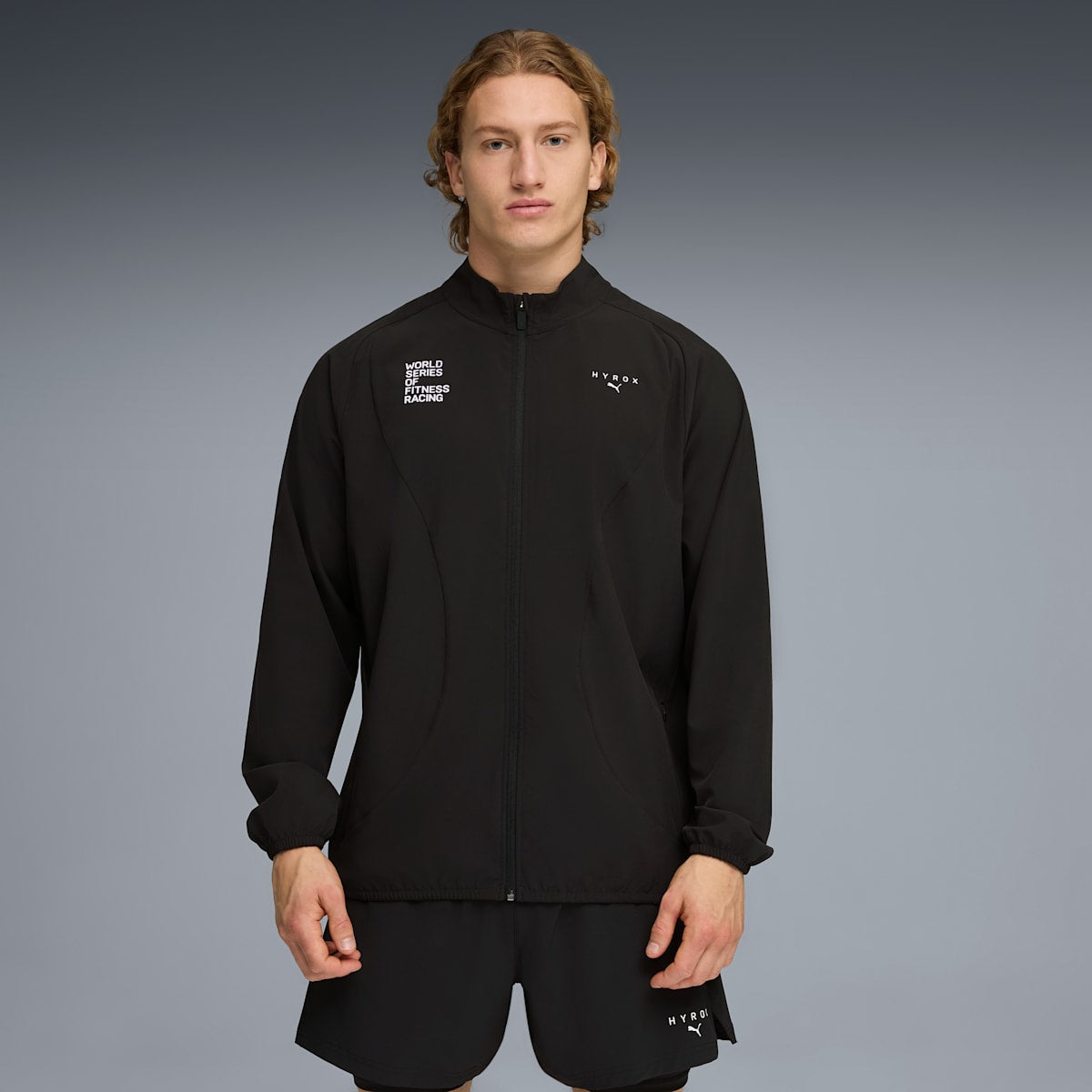 PUMA x HYROX DRYELITE Warm-Up Jacket Men - PUMA Black model image