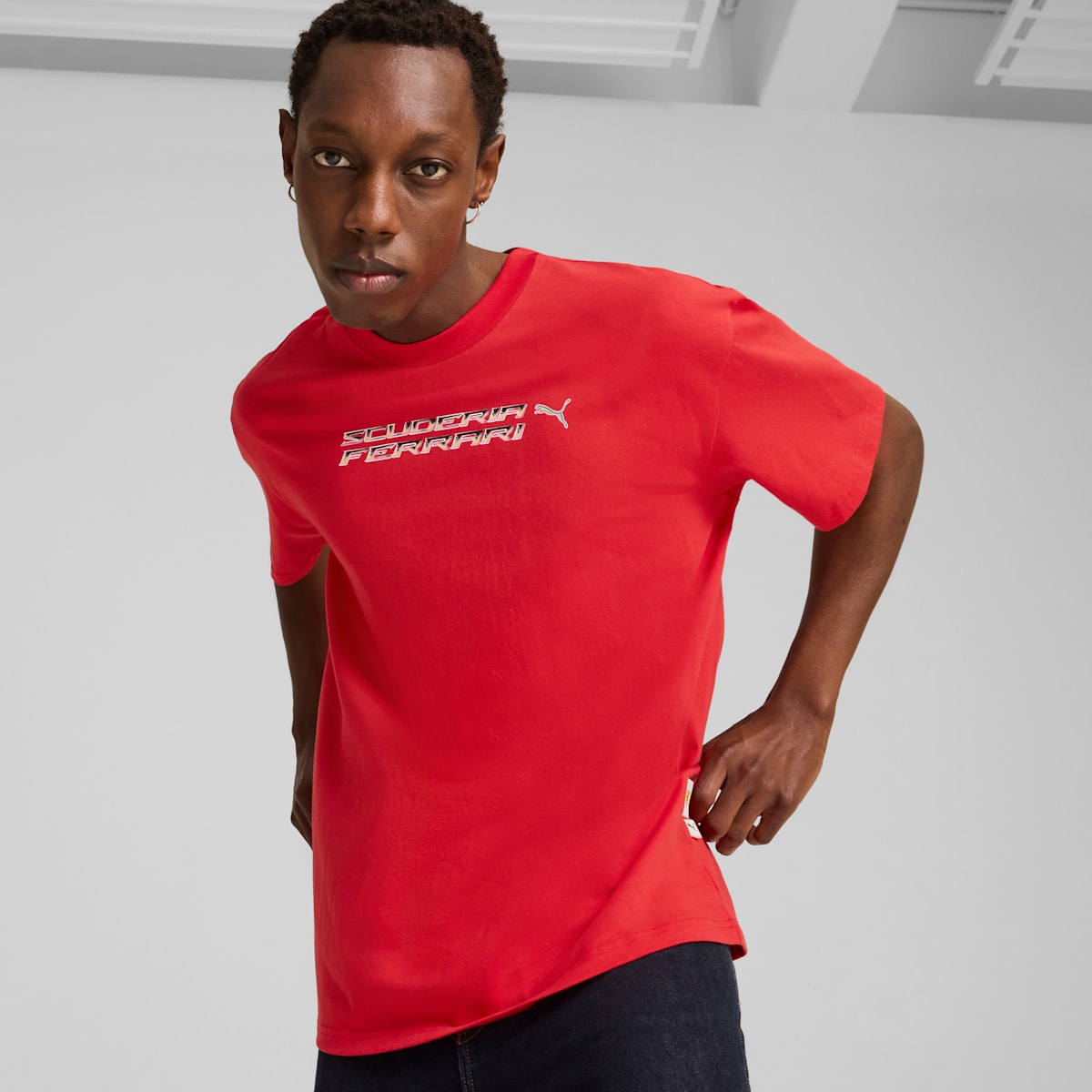 Ferrari Race Statement Tee Rosso Corsa model image