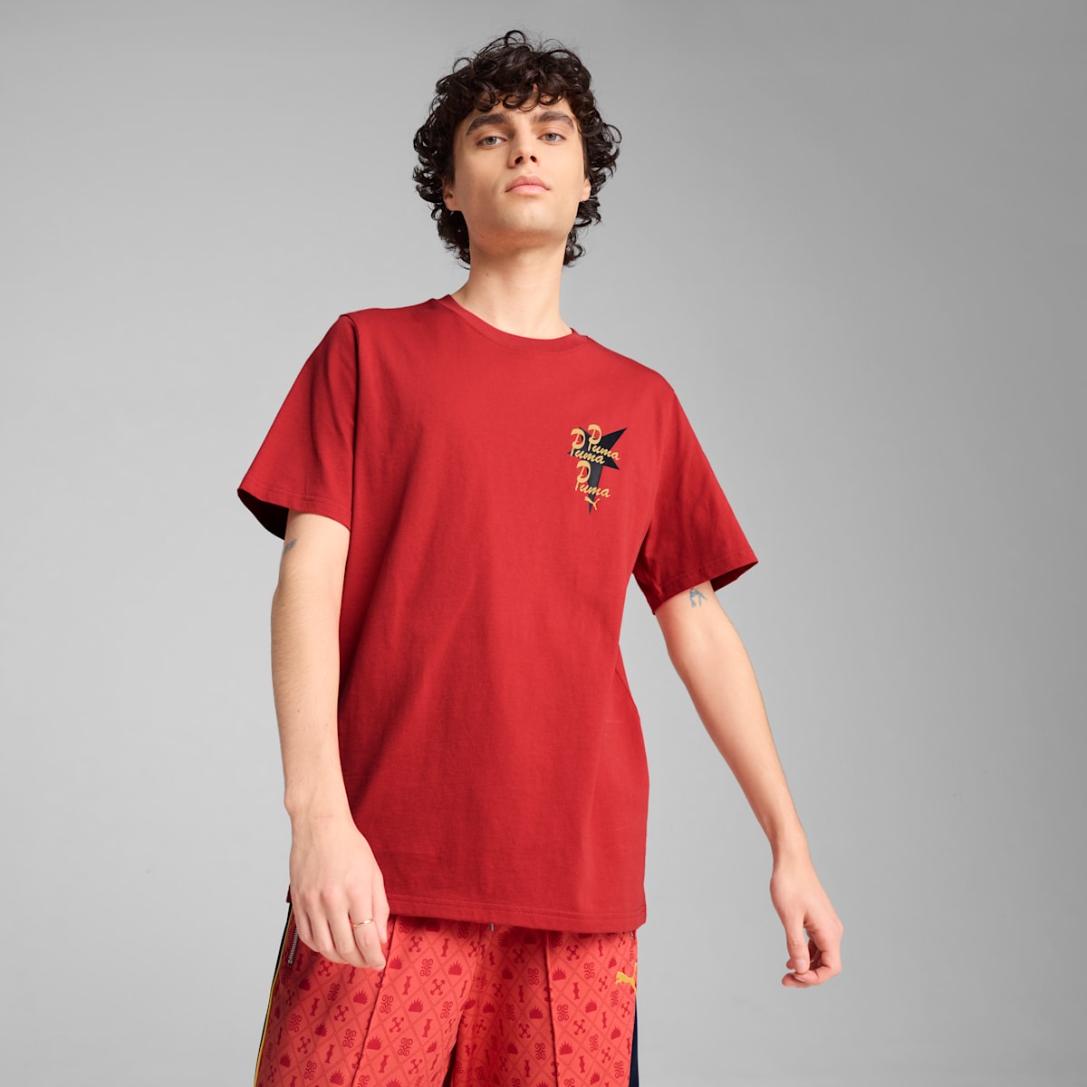 ROAD TO UNITY Graphic Tee Red Fire model image