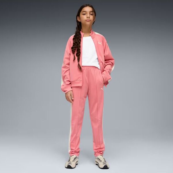 T7 ALWAYS ON Slim Track Pants Youth - Wild Pink - full model view