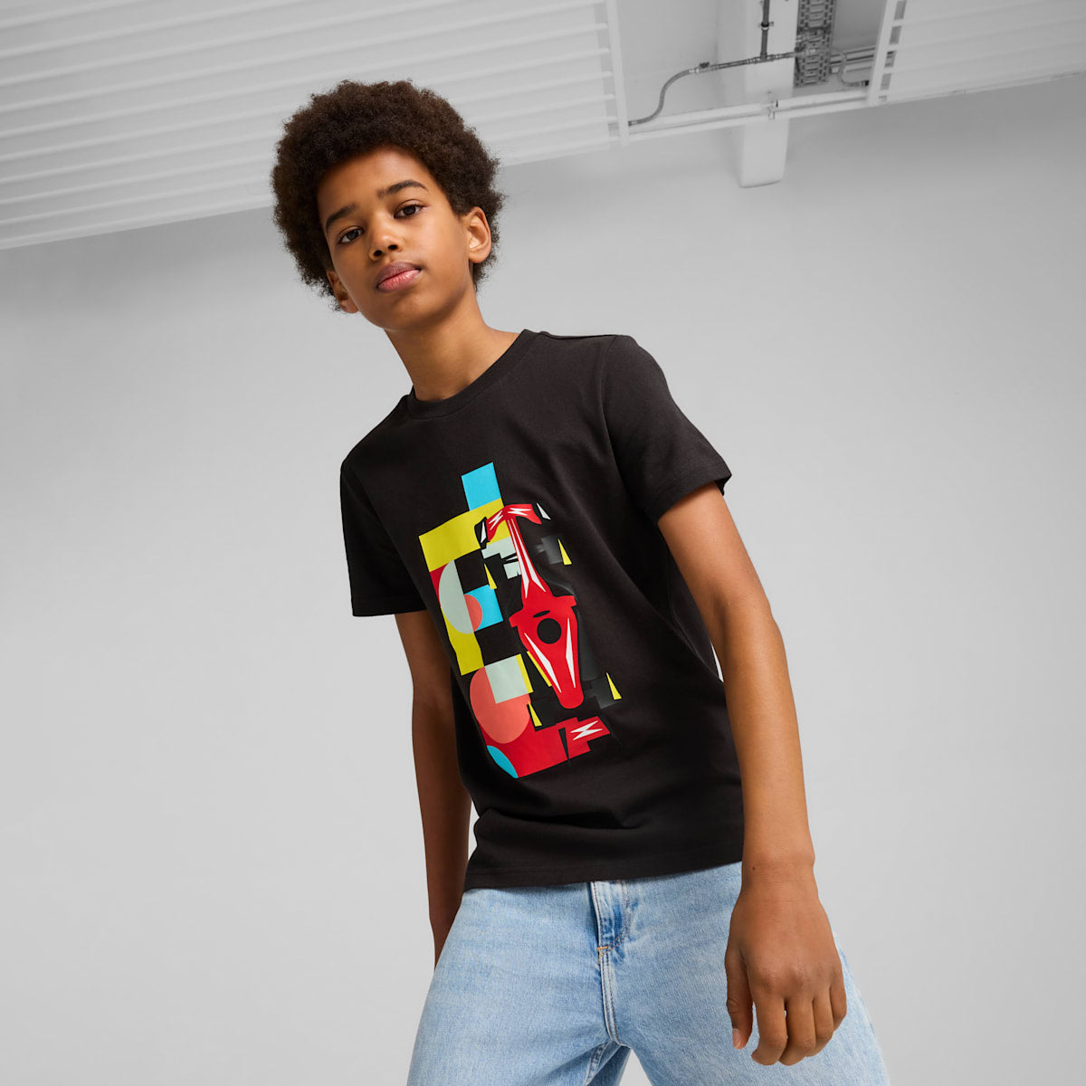Ferrari Race Kids Graphic Tee - PUMA Black model image