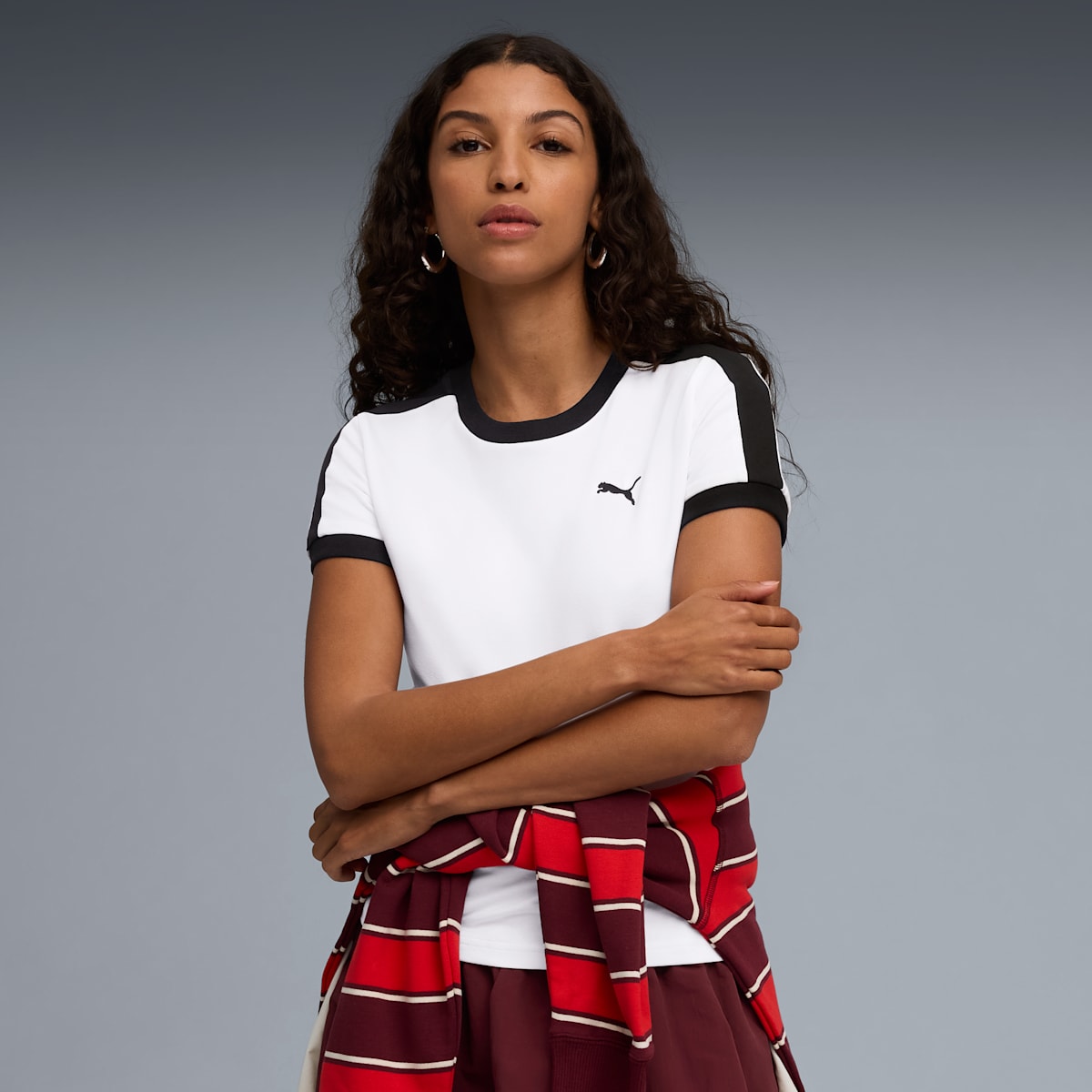 T7 Slim Tee Women - PUMA White model image