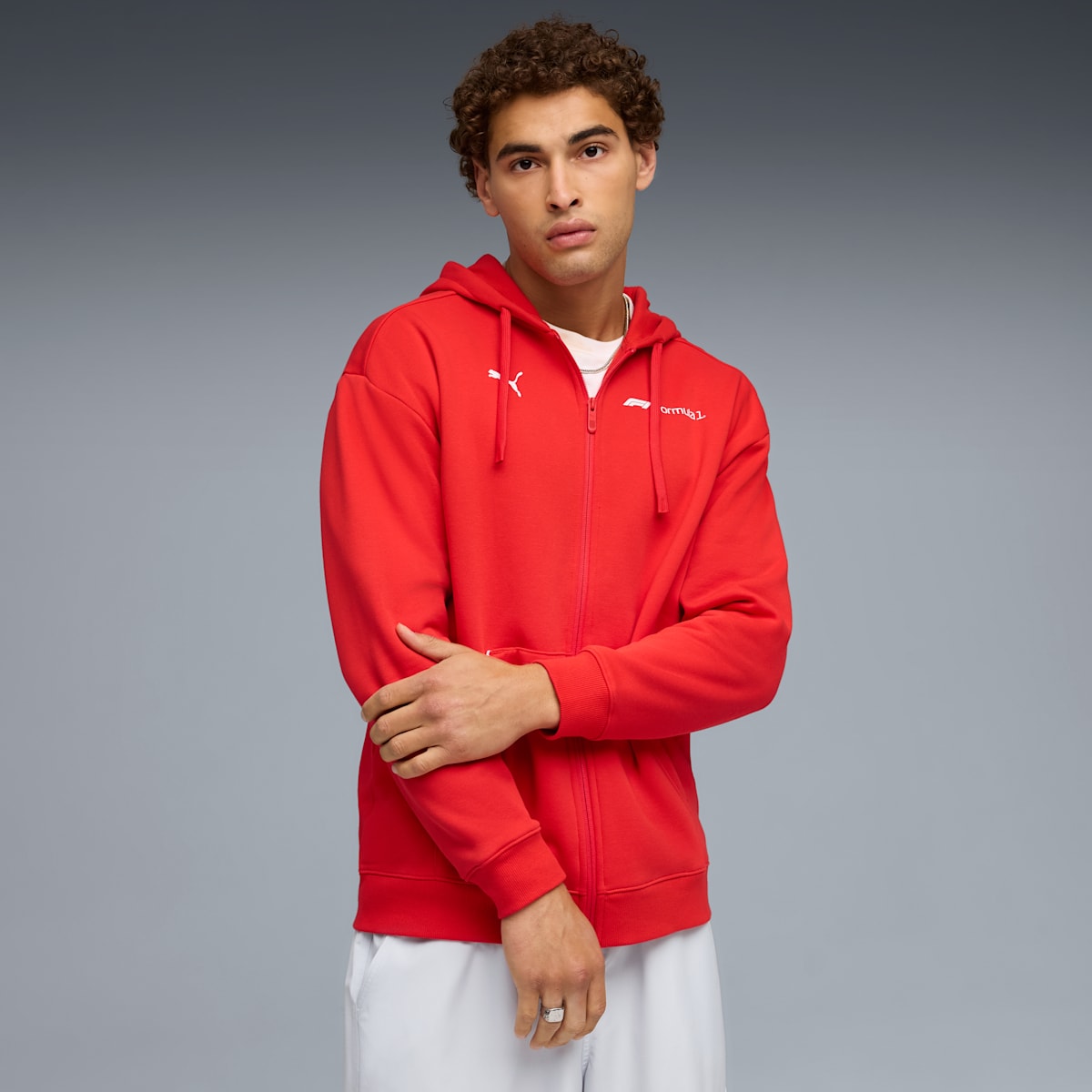 F1® Essential+ Full-Zip Hoodie Men - Pop Red - model-front
