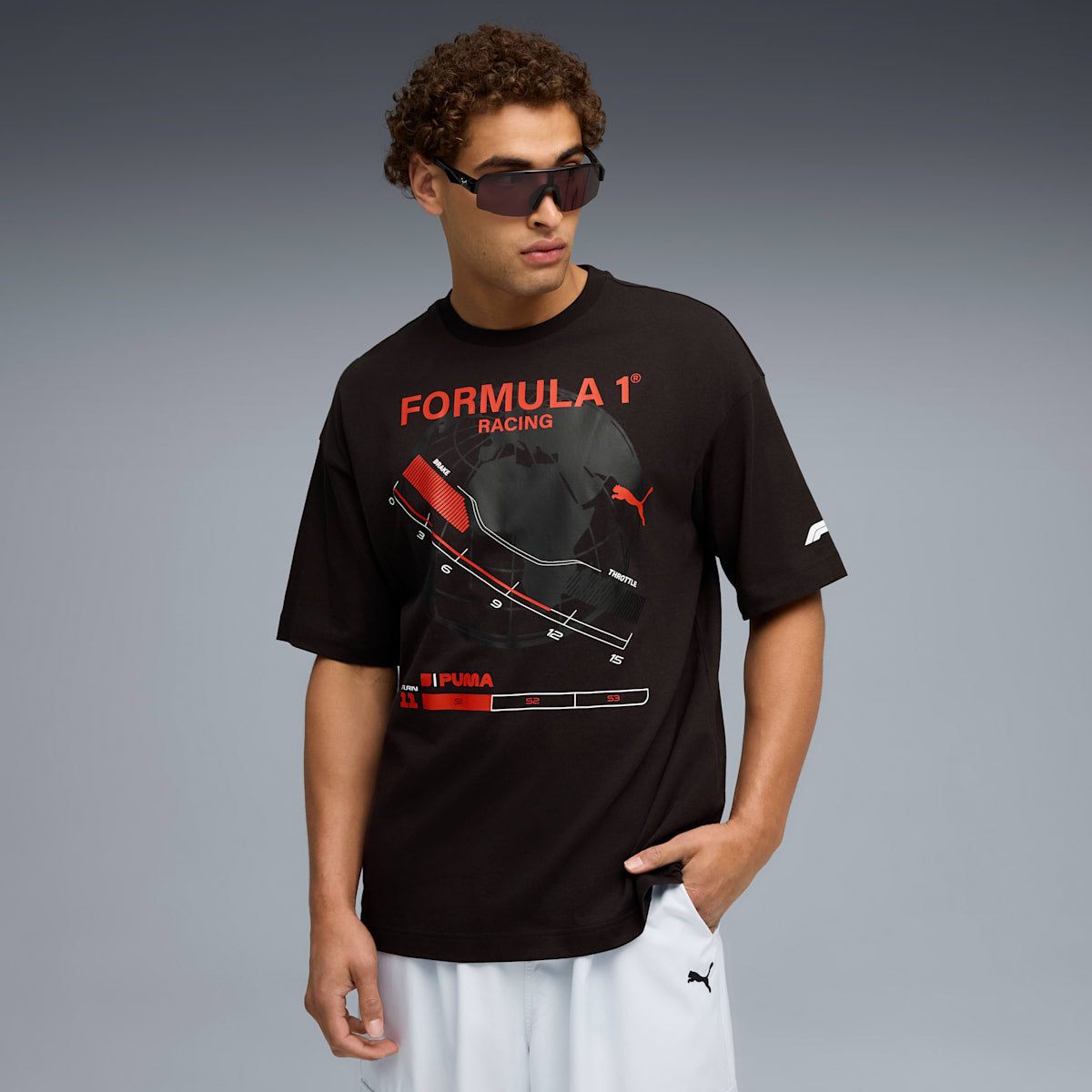 F1® Relaxed Graphic Tee Men - PUMA Black - model-front