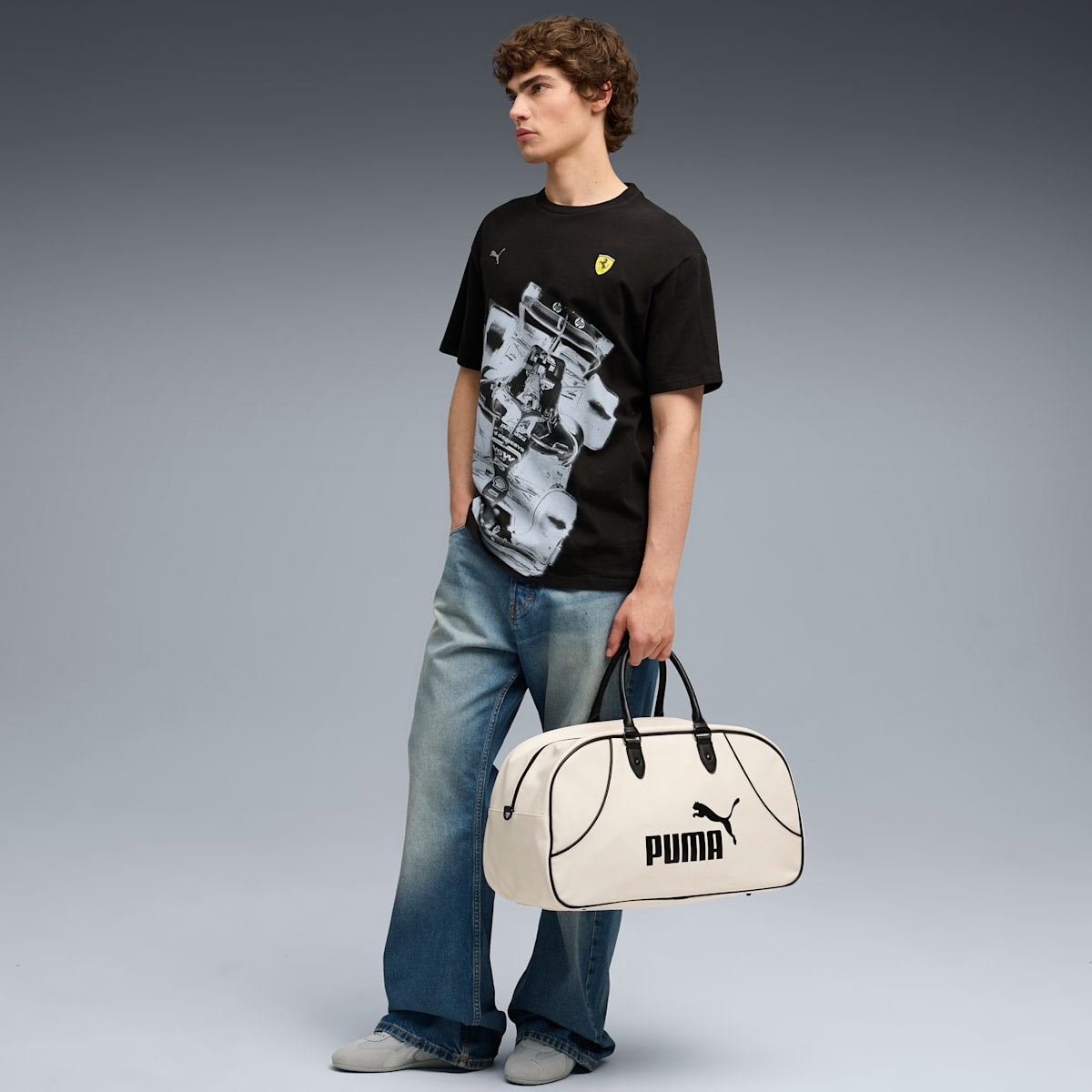Scuderia Ferrari Premium Tee Men - PUMA Black - model-back