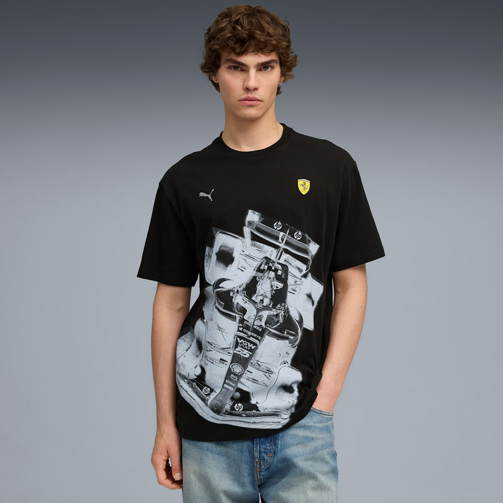Scuderia Ferrari Premium Tee Men - PUMA Black - model-front