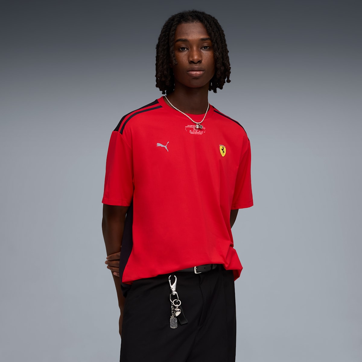 Scuderia Ferrari CLOUDSPUN Tee Men - Rosso Corsa - model-front