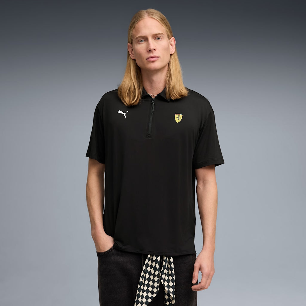 Scuderia Ferrari CLOUDSPUN Polo Men - PUMA Black - model-front