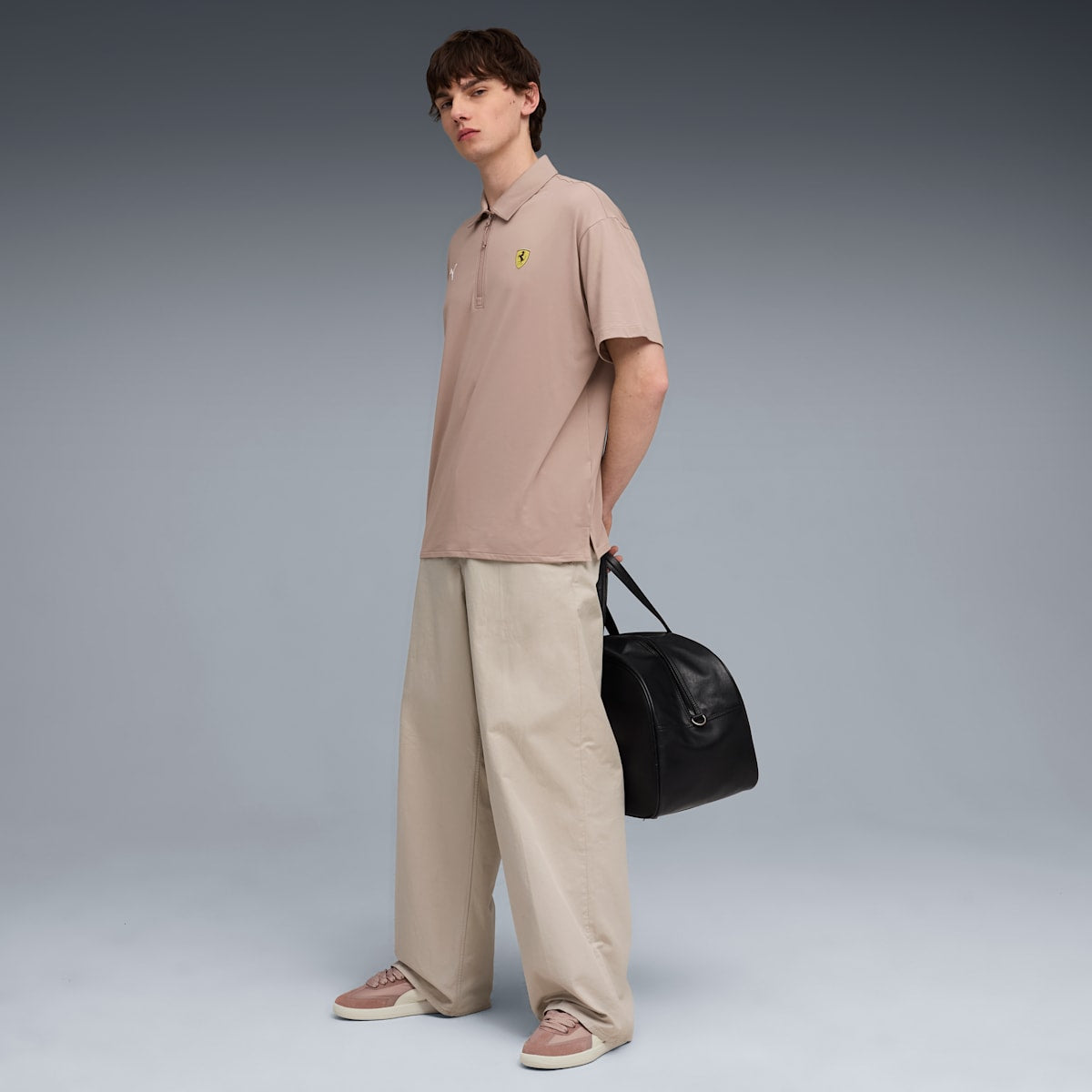 Scuderia Ferrari CLOUDSPUN Polo Men - Sandstone - model-back