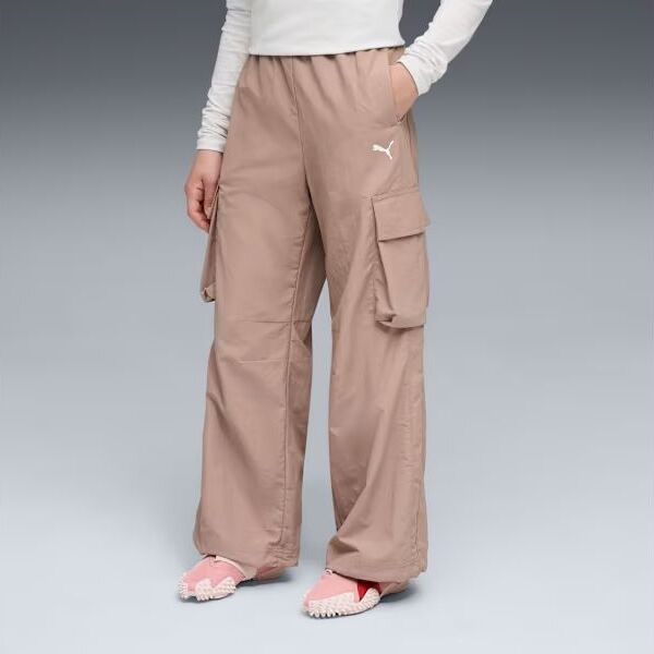 Luminous Cloud T7 Big Kids' Relaxed Cargo Pants - Sandstone - front model view