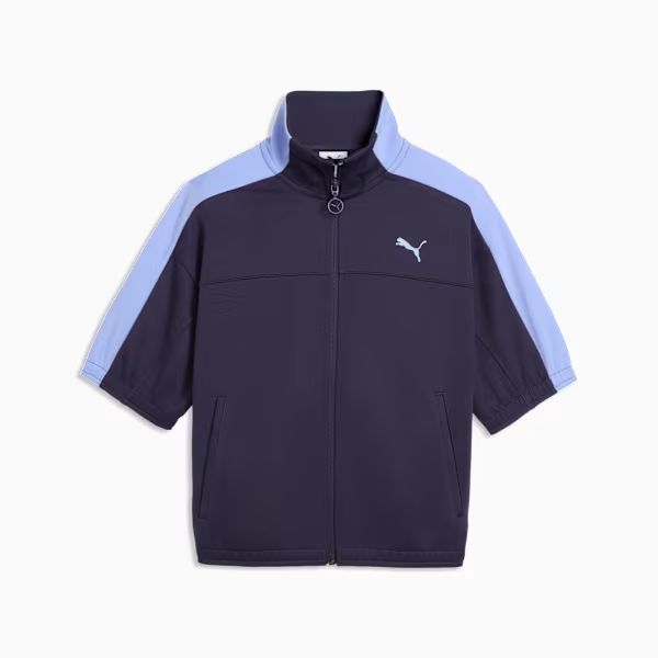 T7 Short Sleeve Full-Zip Jacket Deep Plum front view