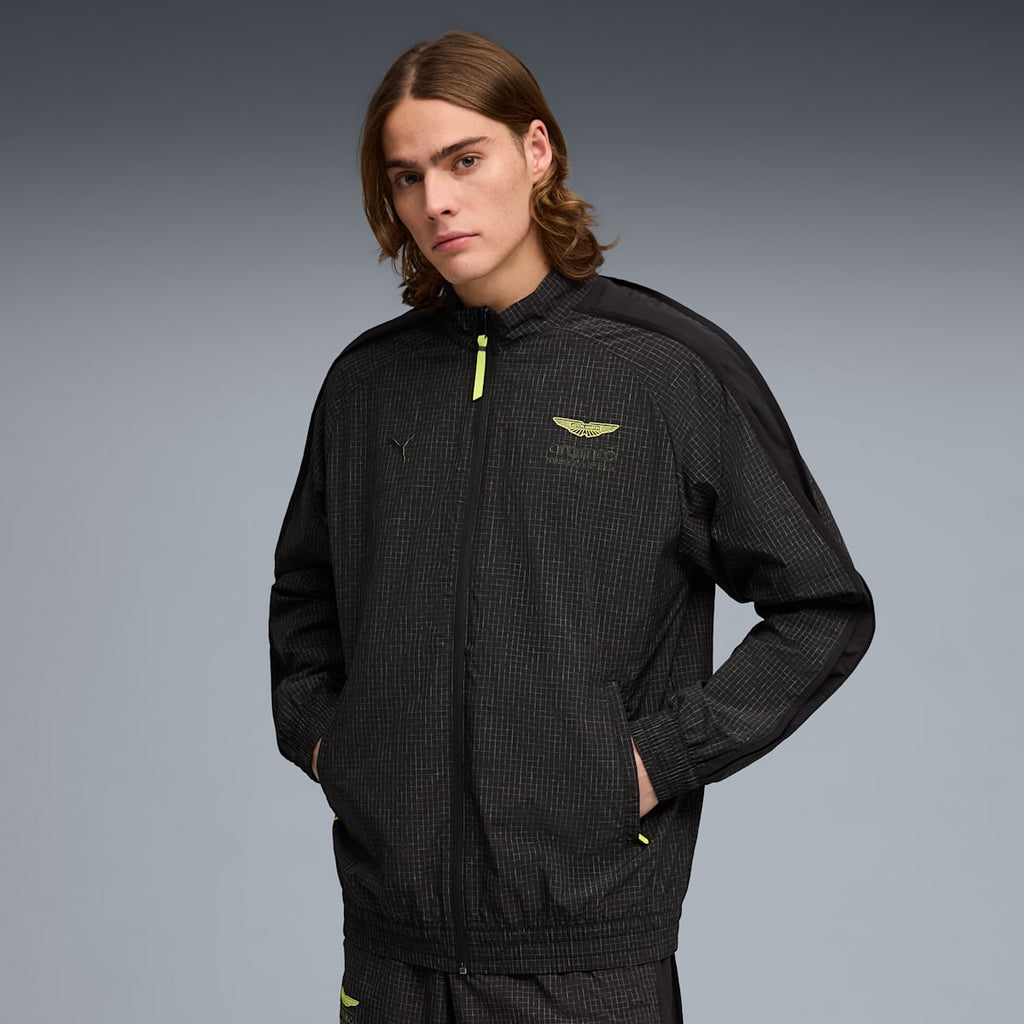 PUMA x ASTON MARTIN ARAMCO F1® TEAM T7 Track Jacket Men, PUMA Black, model front view