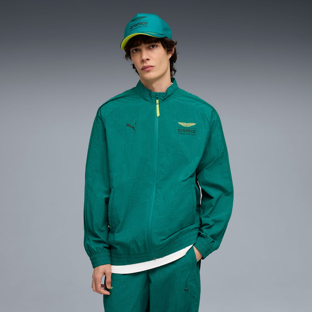 PUMA x ASTON MARTIN ARAMCO F1® TEAM T7 Oversized Jacket Men - Green Lux - model-front