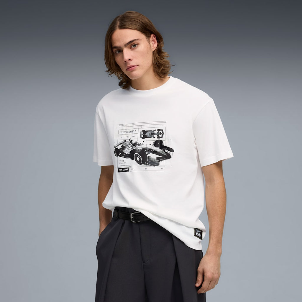 PUMA x ASTON MARTIN ARAMCO F1® TEAM Relaxed Tee Men - PUMA White - model-front