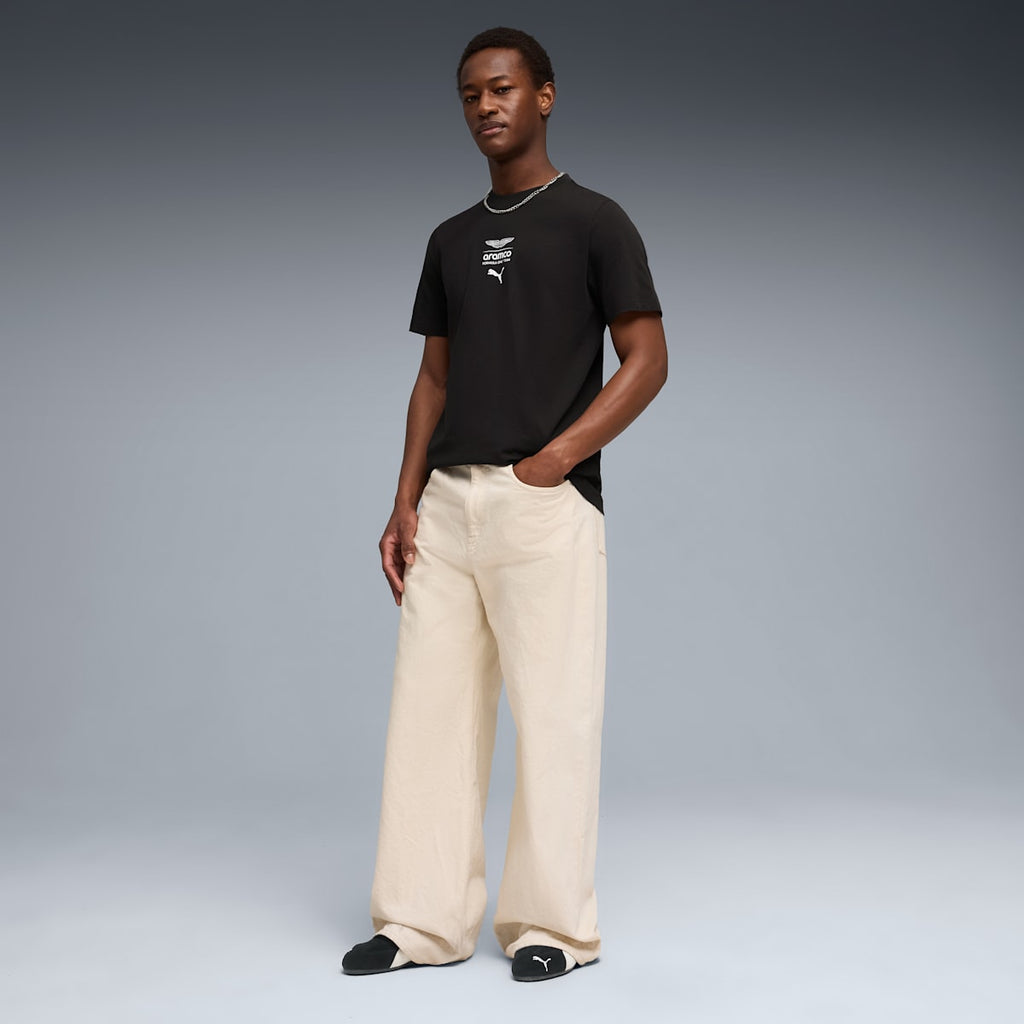 PUMA x ASTON MARTIN ARAMCO F1® TEAM Essentials Tee Men - PUMA Black - model-back