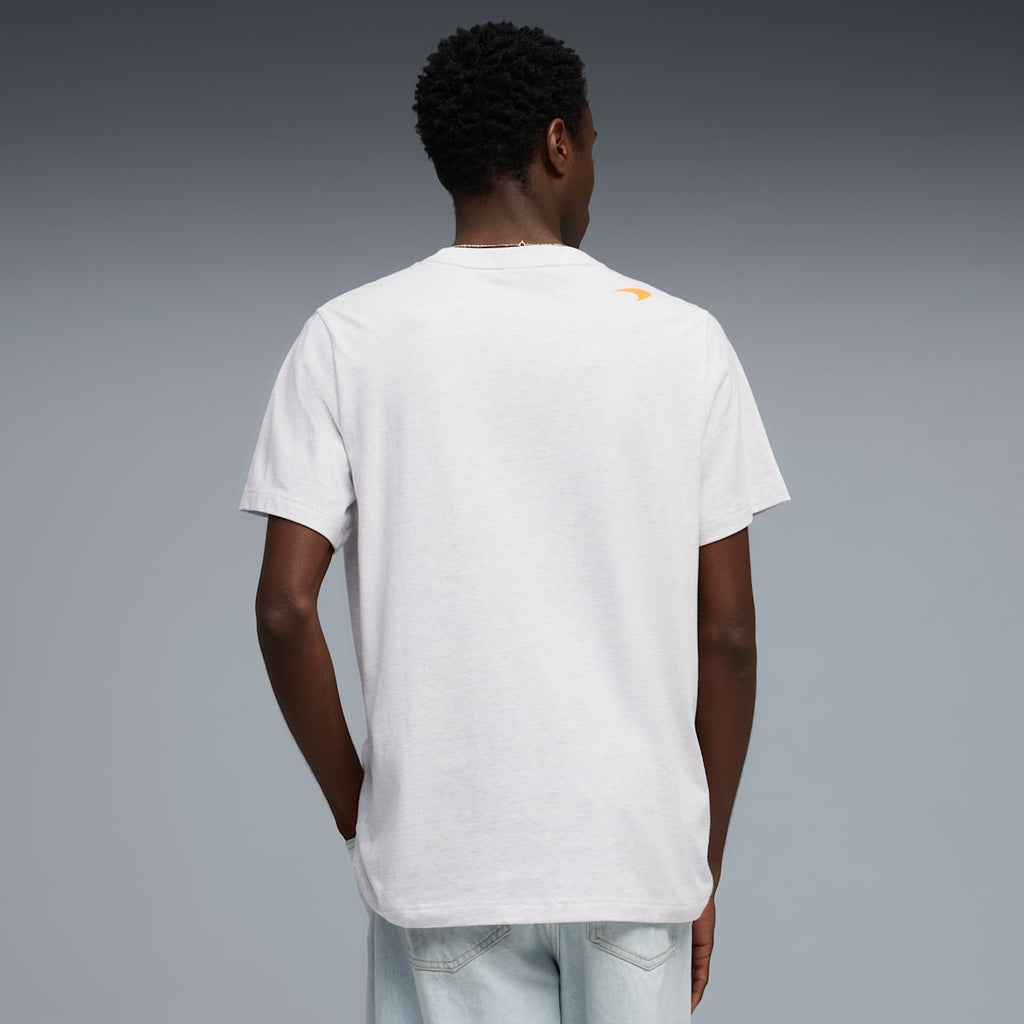 McLAREN RACING Small Logo Tee Men - White Glow Heather - model-side