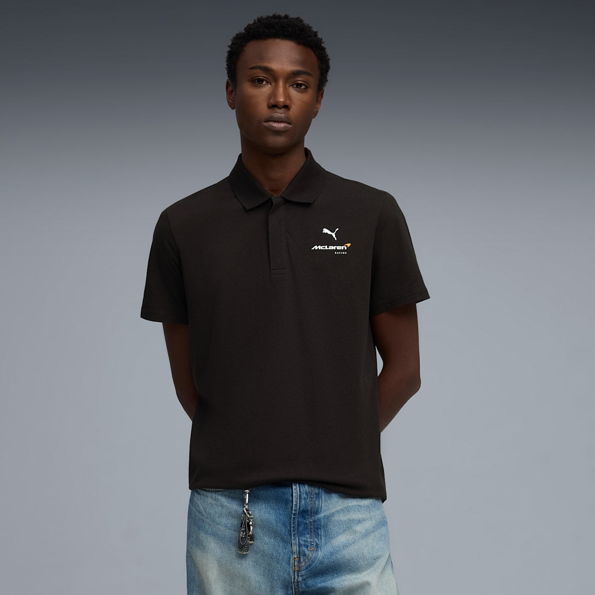 McLAREN RACING Small Logo Polo Men - PUMA Black - model-front