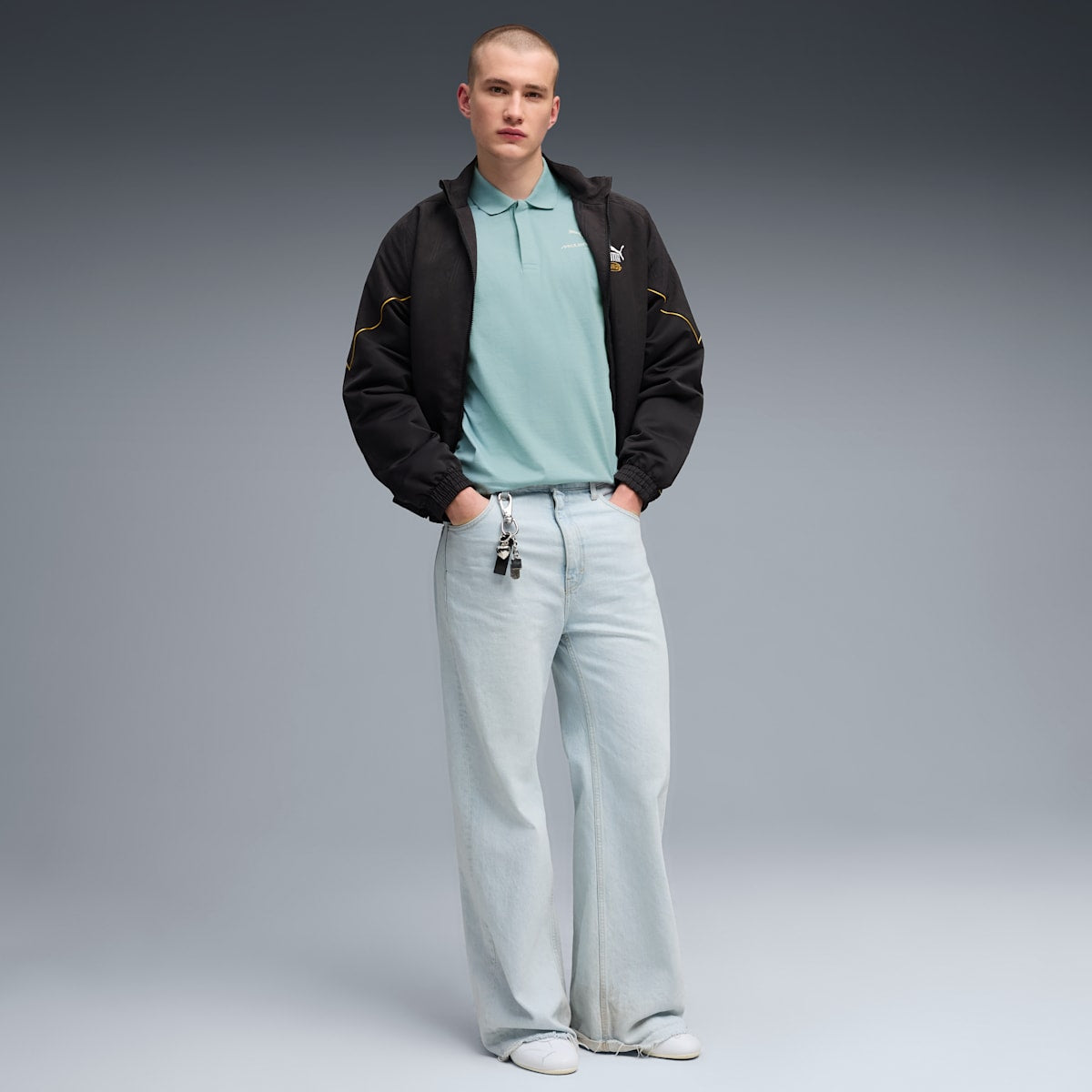 McLAREN RACING Small Logo Polo Men - Seafoam - model-back