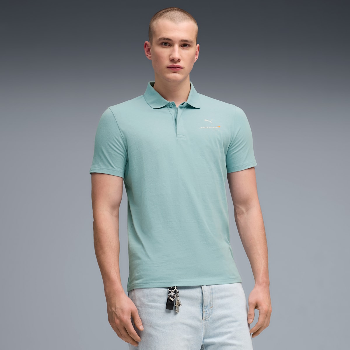 McLAREN RACING Small Logo Polo Men - Seafoam - model-front