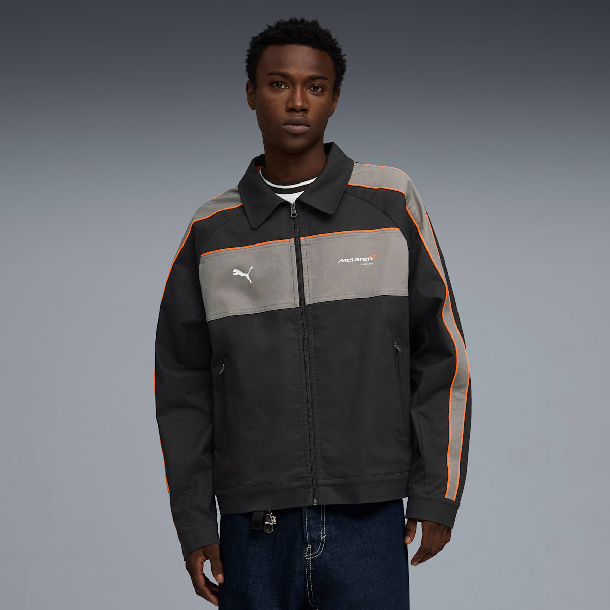 McLAREN RACING Coach T7 Jacket Men - Titan Black - model-front