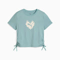 FLAMING LOVE Knotted Tee Youth - Modern Mint - product view