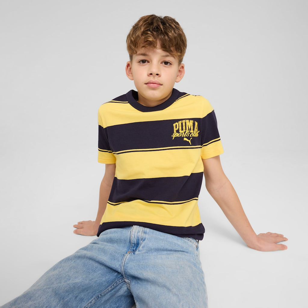 PUMA CLASS Striped Tee B New Navy model image