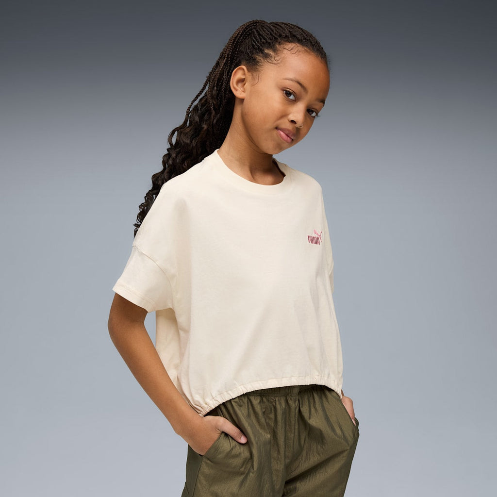 Tweenerverse Knotted Tee Youth - Alpine Snow model image