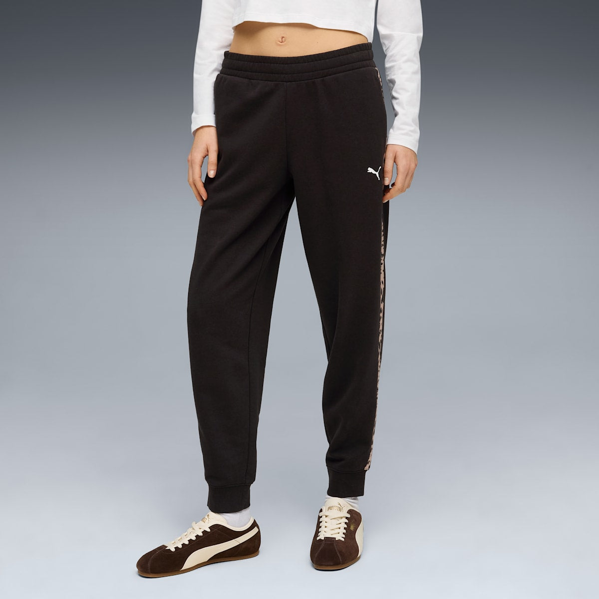 Essentials Graphic Animal Comfort Pants Women - PUMA Black model image