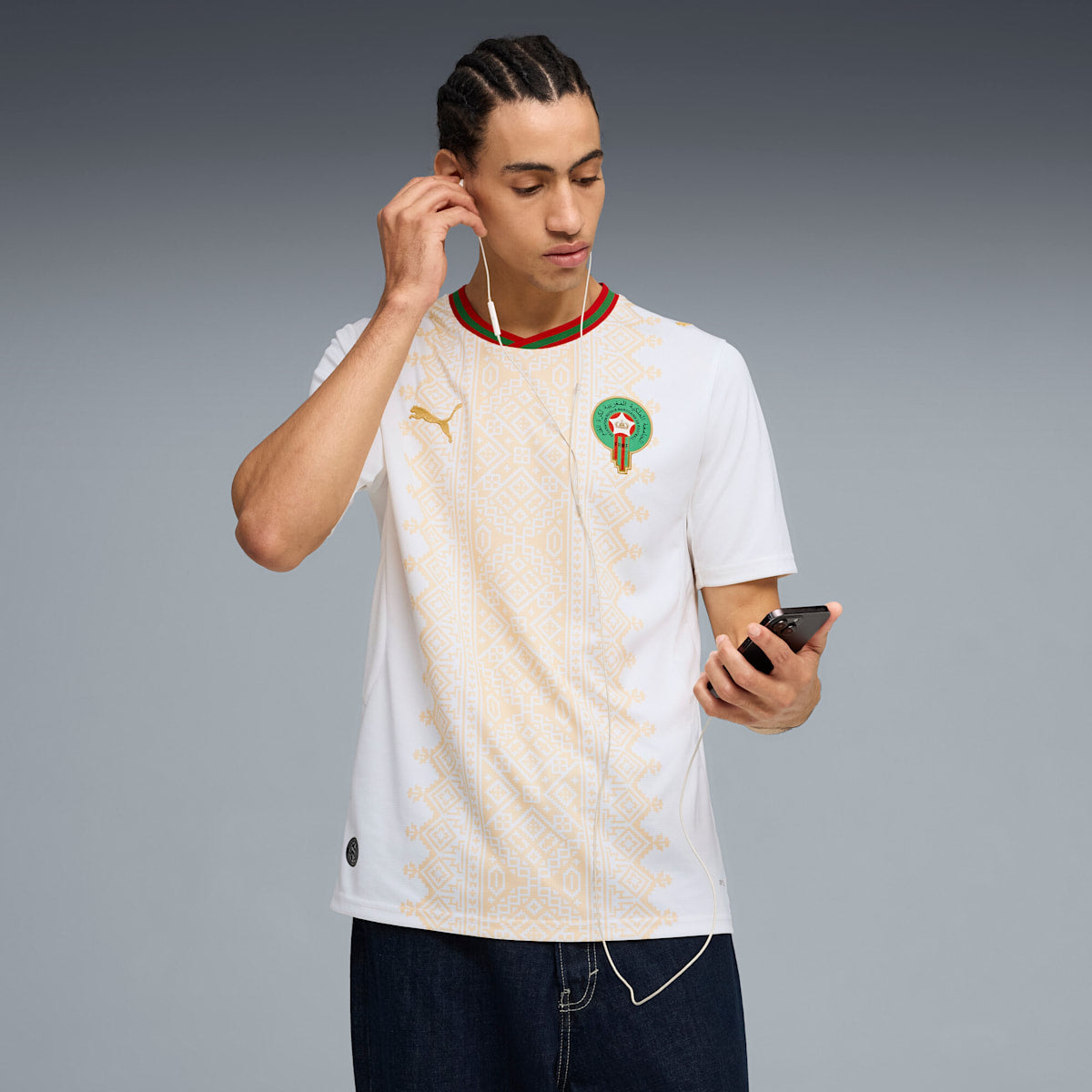Morocco Away Replica Jersey - PUMA White / Victory Blue model image