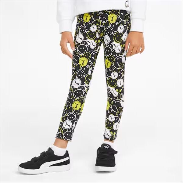 PUMA x SMILEY WORLD Printed Kids' Leggings - PUMA Black